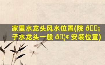 家里水龙头风水位置(院 🐡 子水龙头一般 🦢 安装位置)